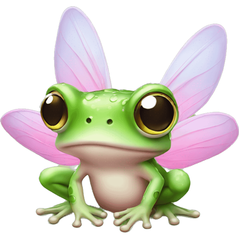 Fairy frog with pink wings  emoji