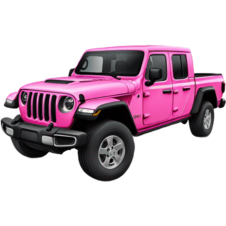 Realistic pink Jeep Gladiator truck. emoji