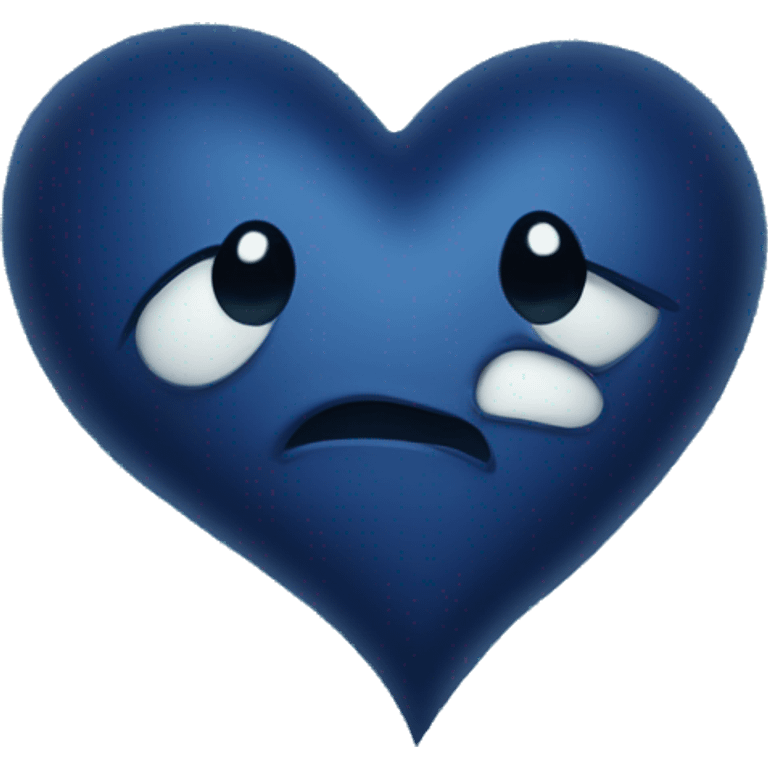 Dark blue sparkly heart emoji