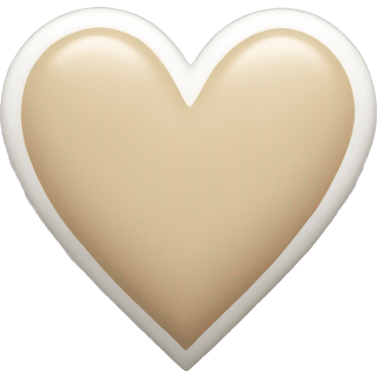 beige and white mix colour heart emoji