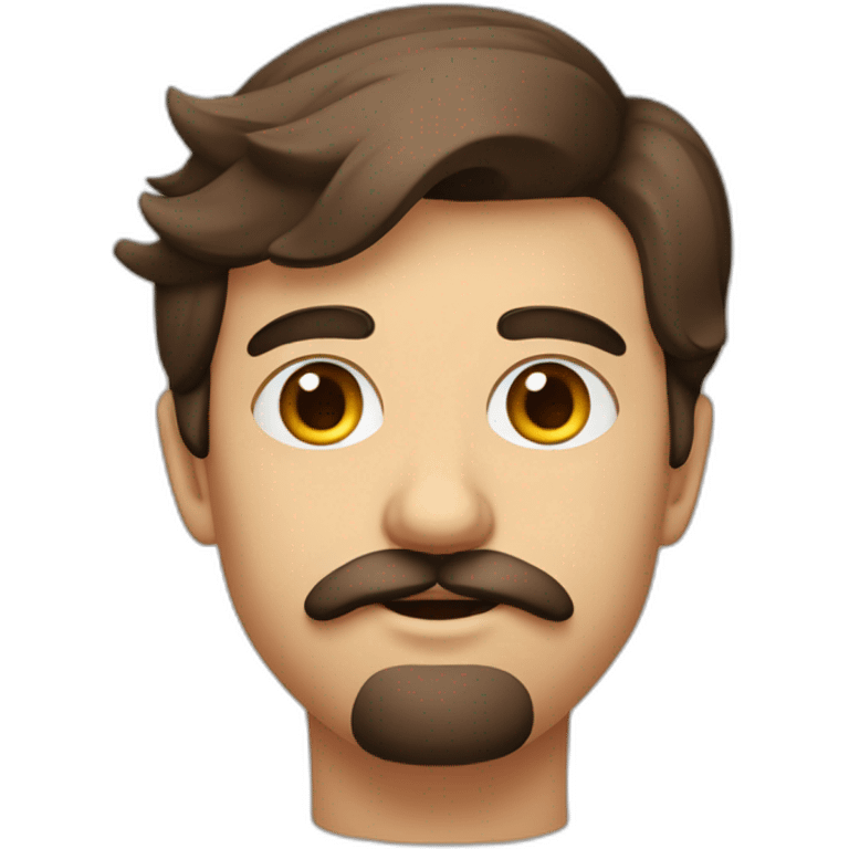 Jeune homme brun moustache gros sourcil emoji