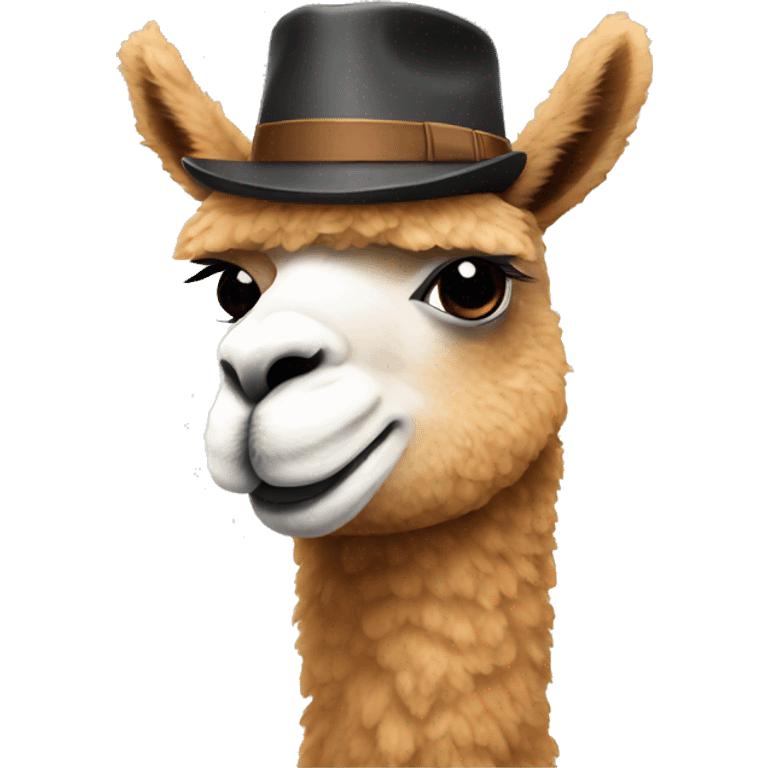 Alpaca with hat emoji