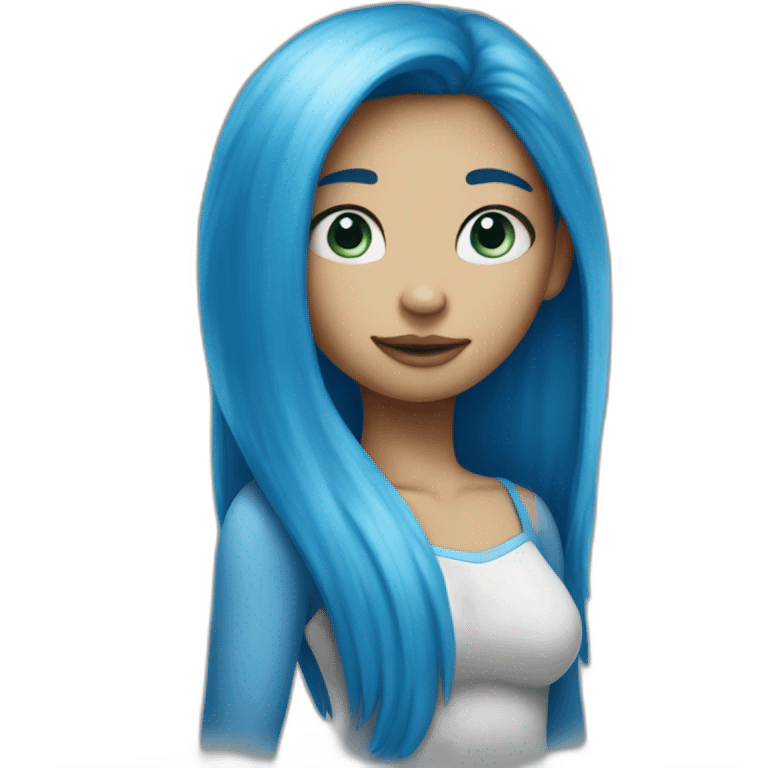 girl with blue skin like smurf emoji