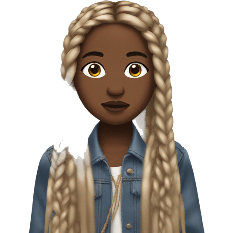 kayne west daughter with long braids rapping emoji