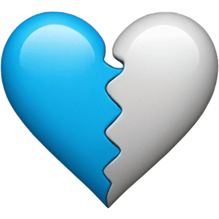 Blue and black heart half and half  emoji