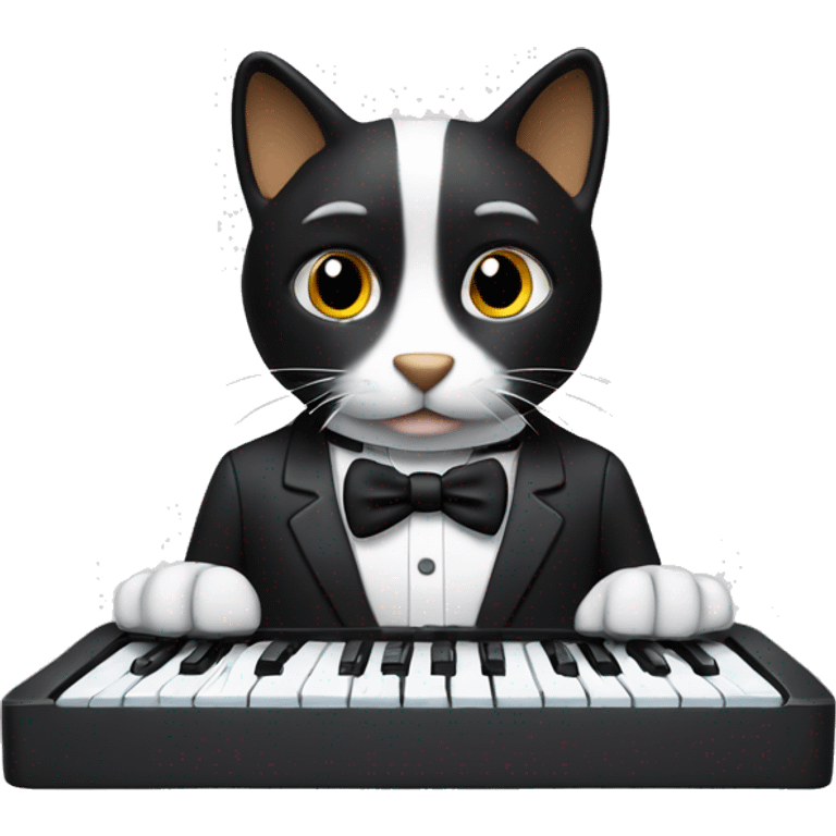 Tux(Linus mascott) using a PC-Keyboard emoji