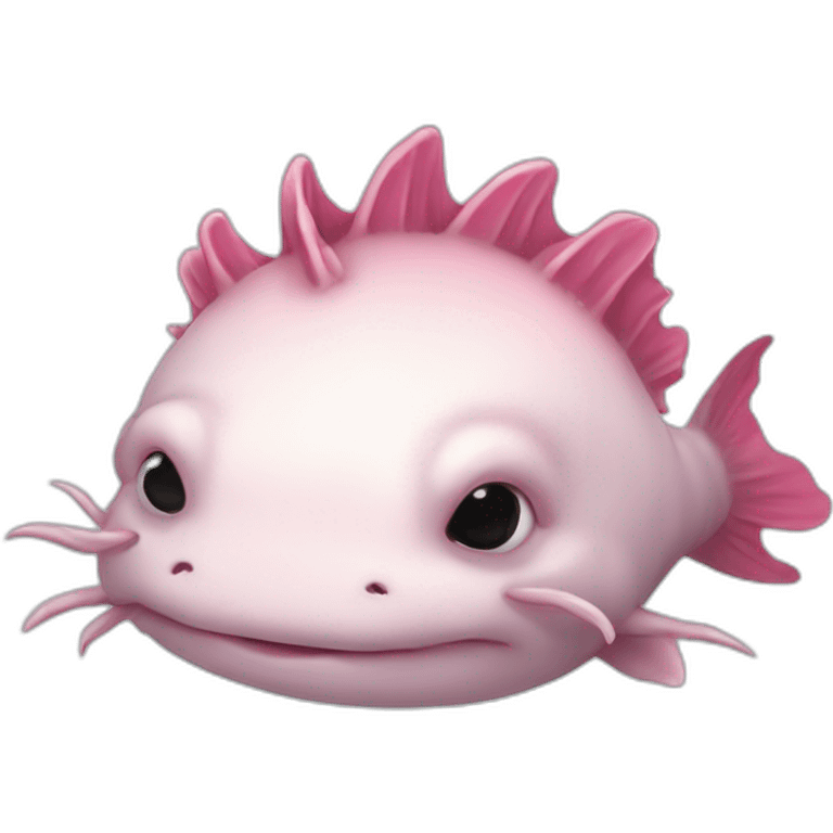 Chibi Axolotl head emoji