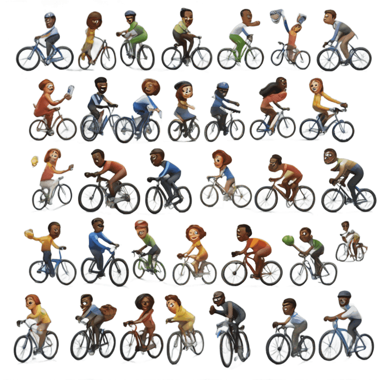 Ciclistas de Pixar celebrando el año 2025 emoji