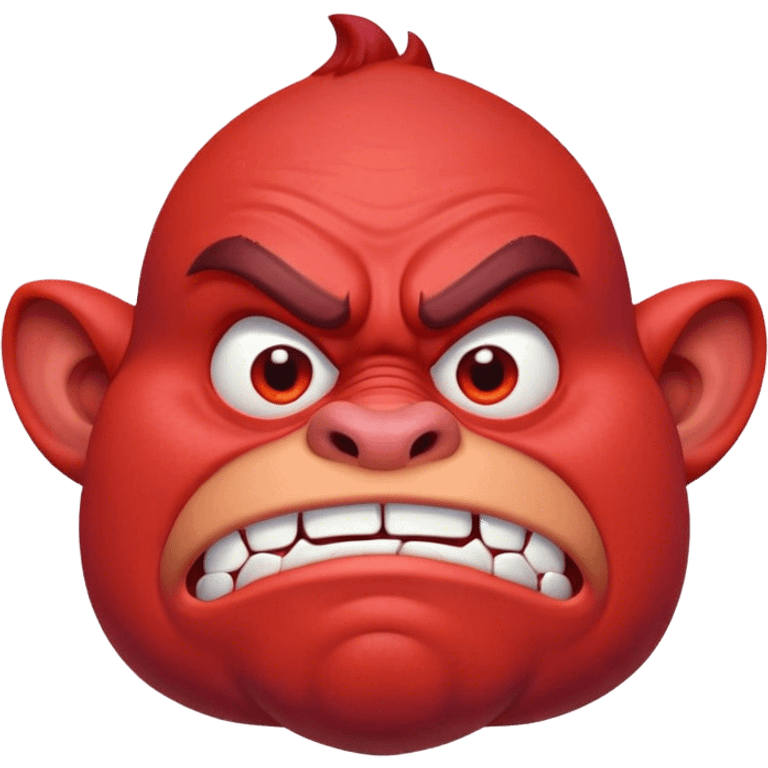 Combine the red ogre emoji, the hot emoji, and the eyes looking emoji into a new emoji emoji