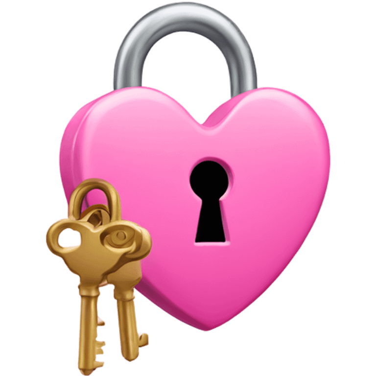 pink heart-shaped lock and key emoji