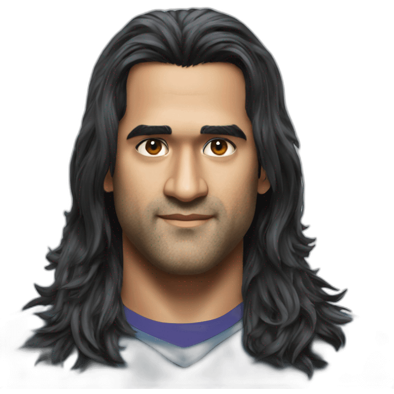 Ms dhoni long hair emoji