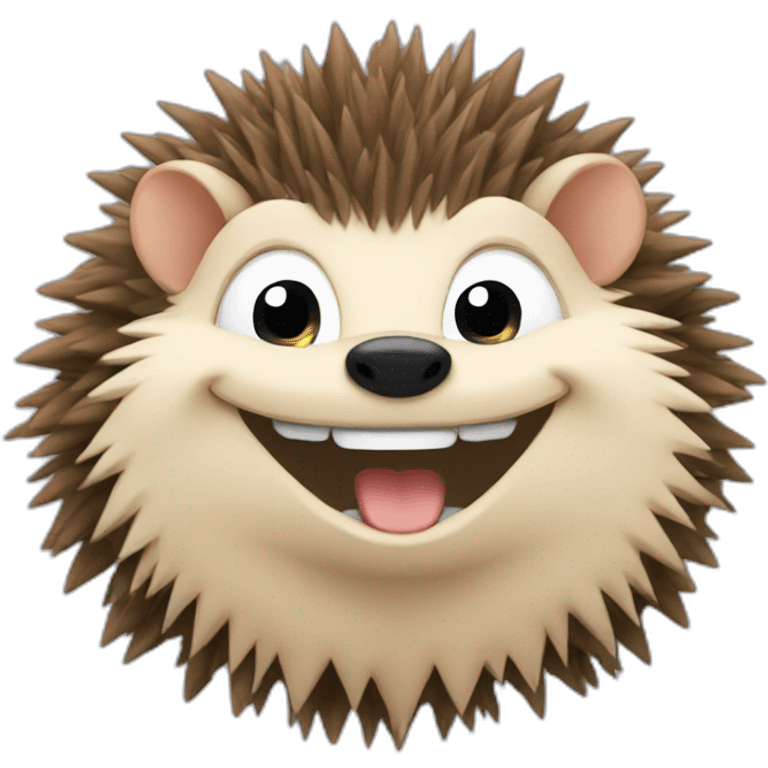 Laughing hedgehog emoji