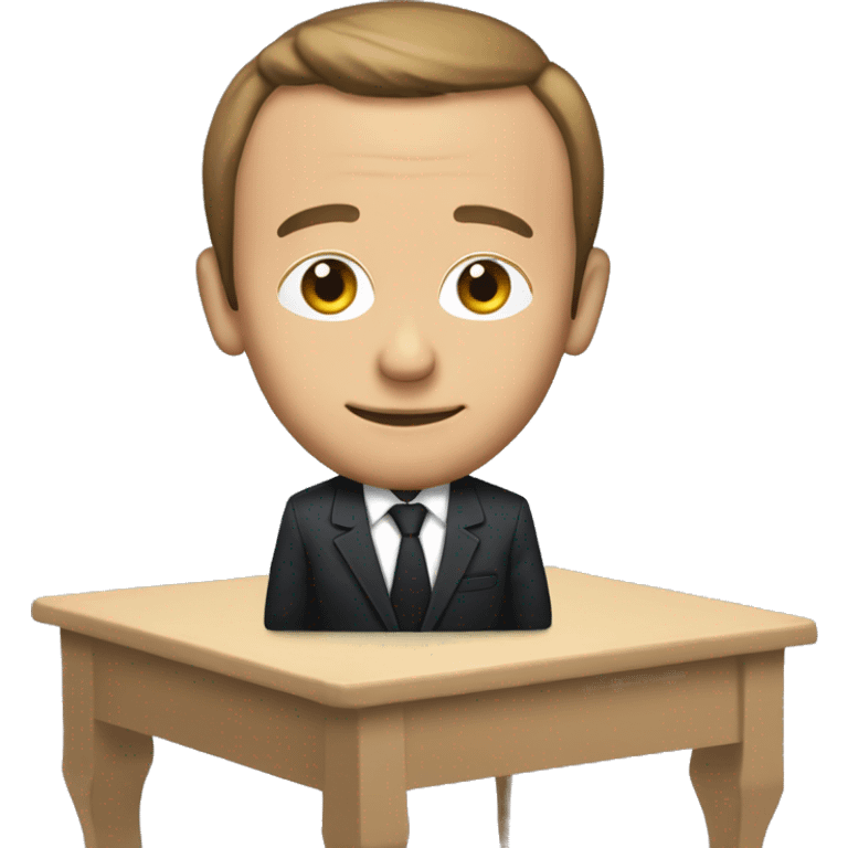 Macron sur une table emoji