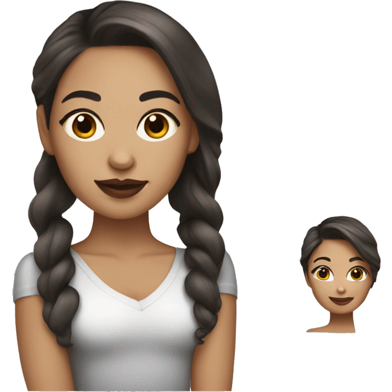 woman makeup artist with dark brown hair and light skin  emoji