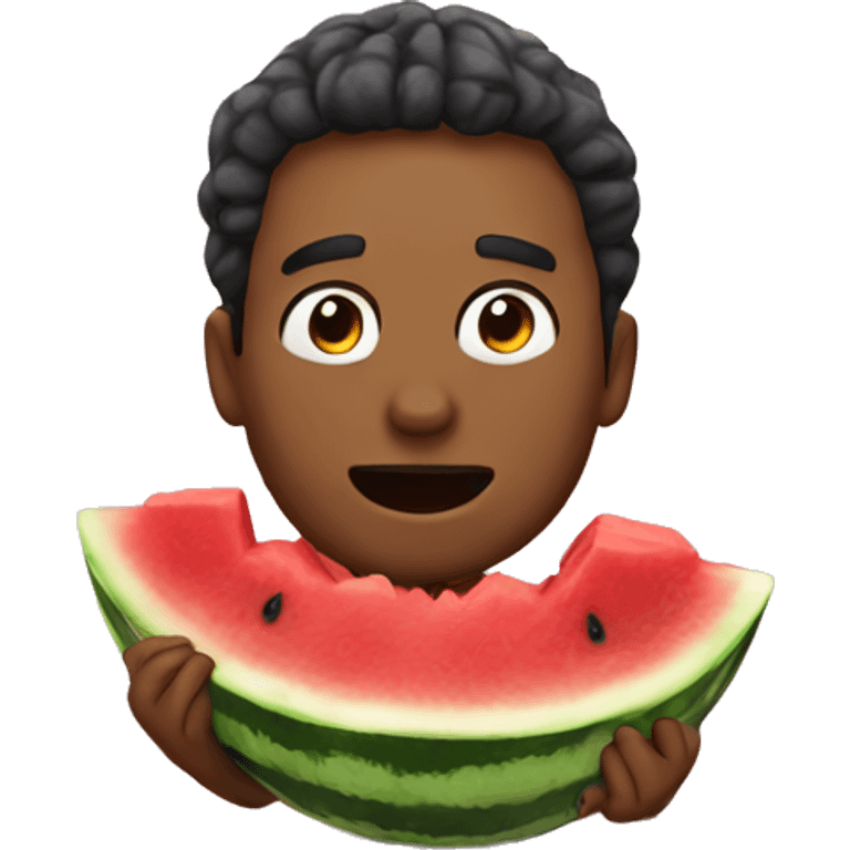 guy eating watermelon emoji