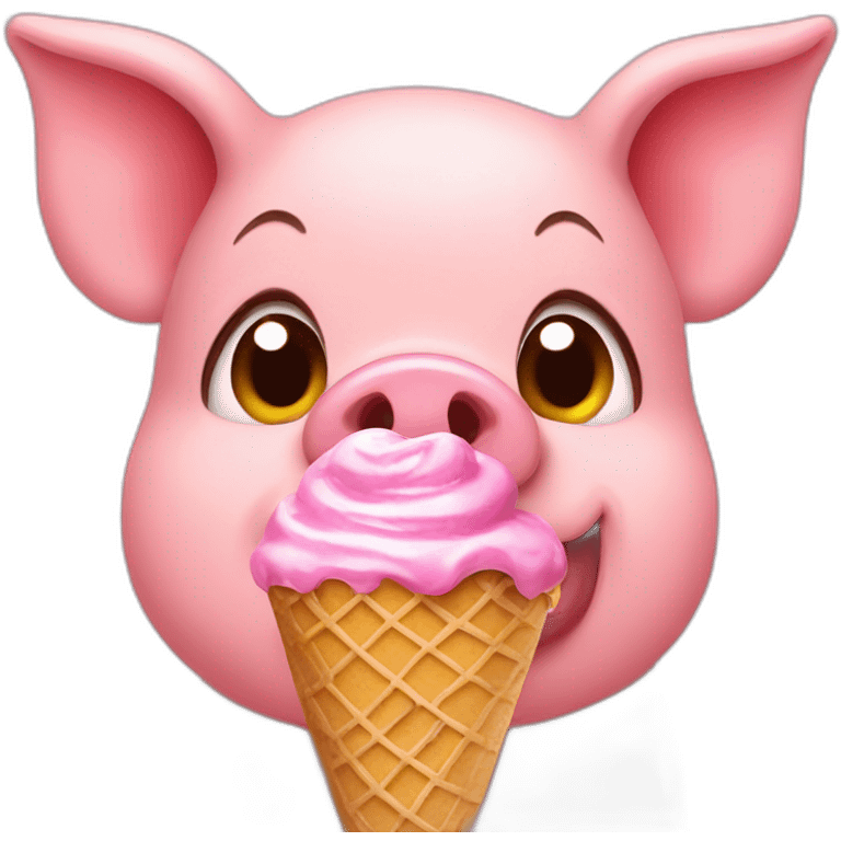 Pig eating icecream  emoji