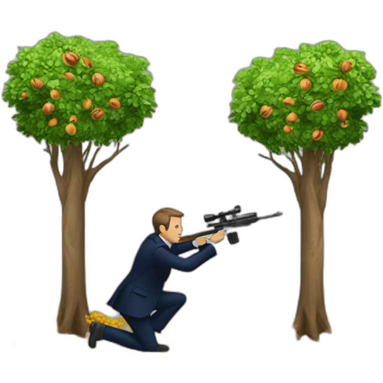 logo emmanuel macron shooting trees emoji