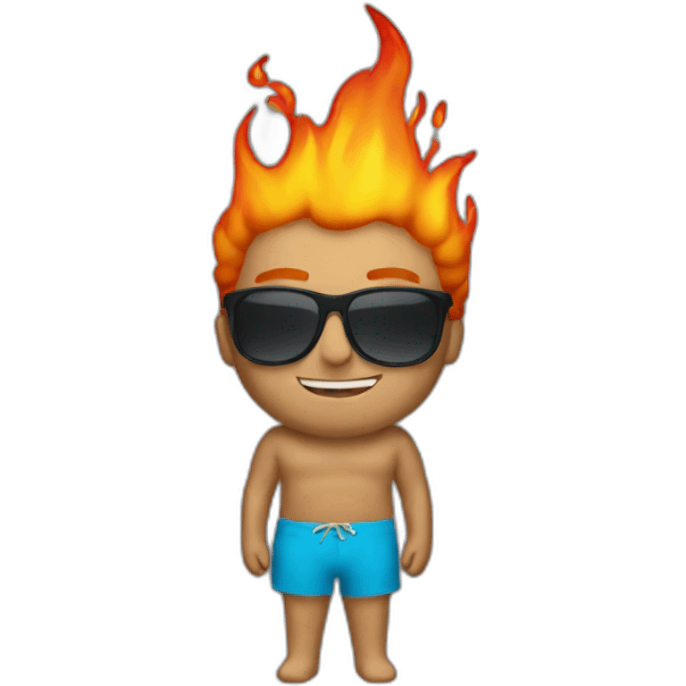 Cool Guy swim fire emoji