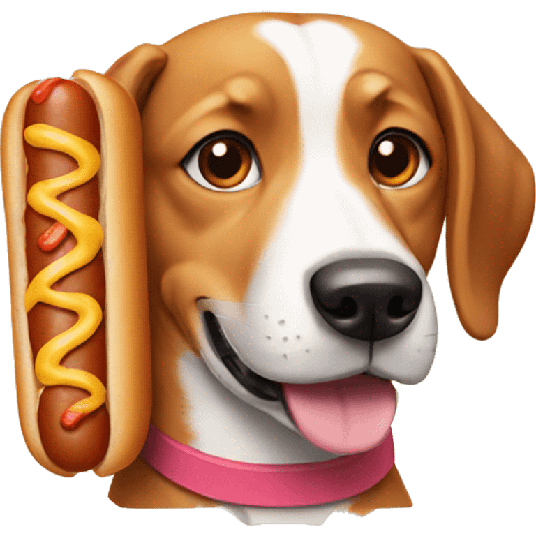 dog with hot dogs emoji