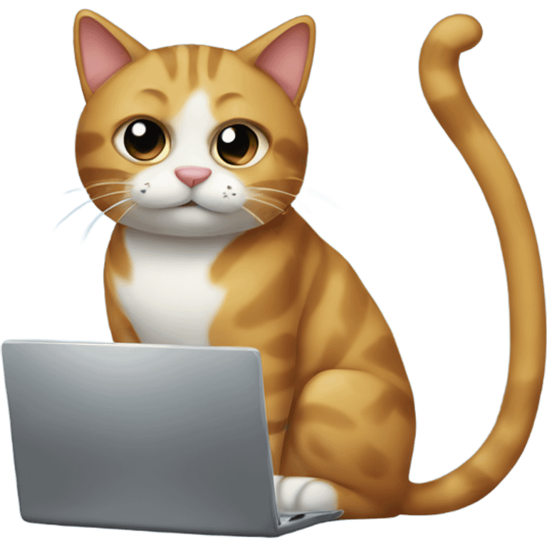 Cat working on computer emoji