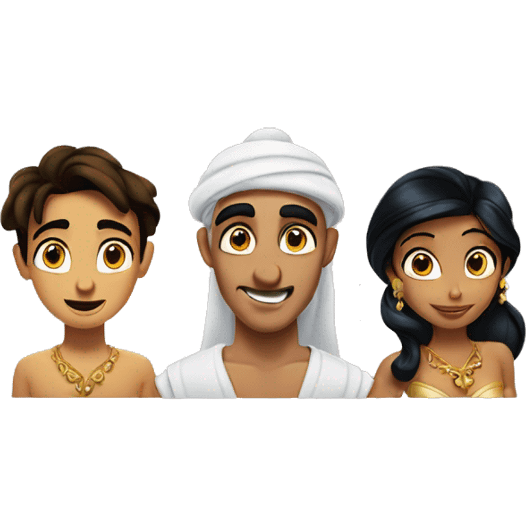 Aladdin, Jasmine and the genio  emoji