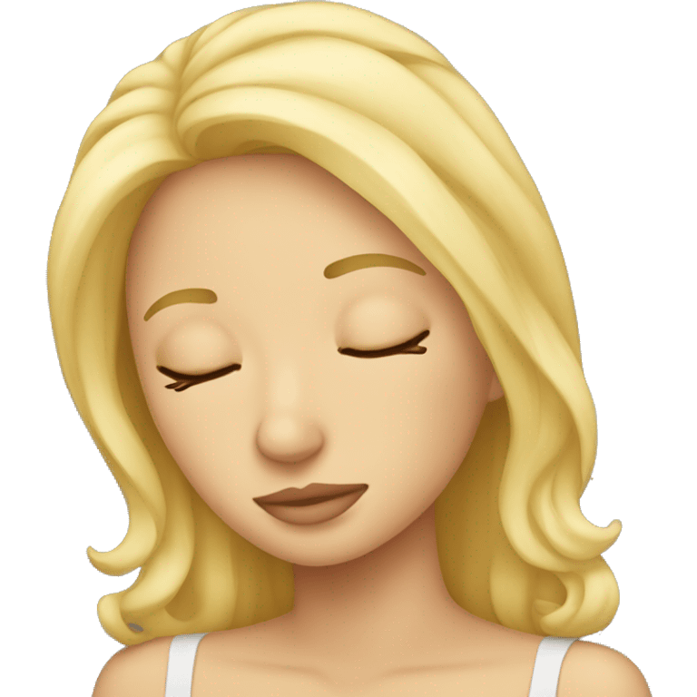 Blonde sleeping emoji