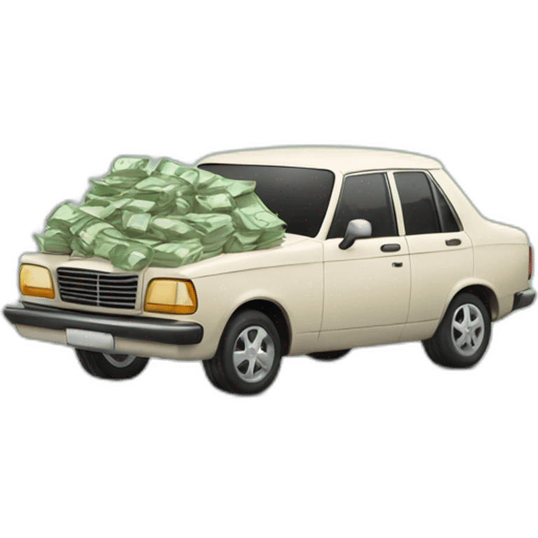 car loaded with money emoji