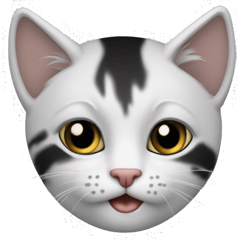 Черно белая кошка emoji