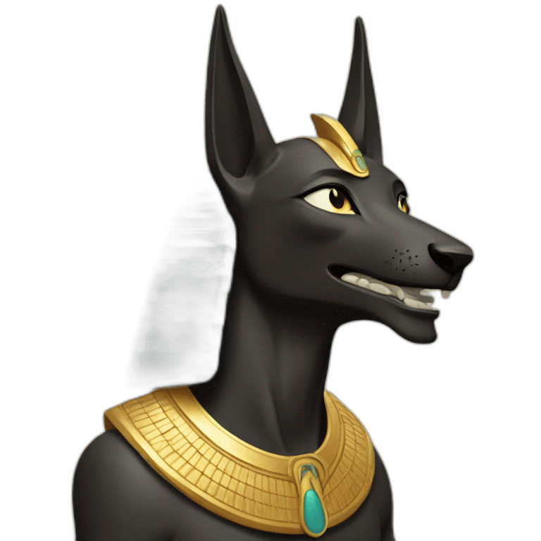 Ancient egyptian god Anubis laughting emoji