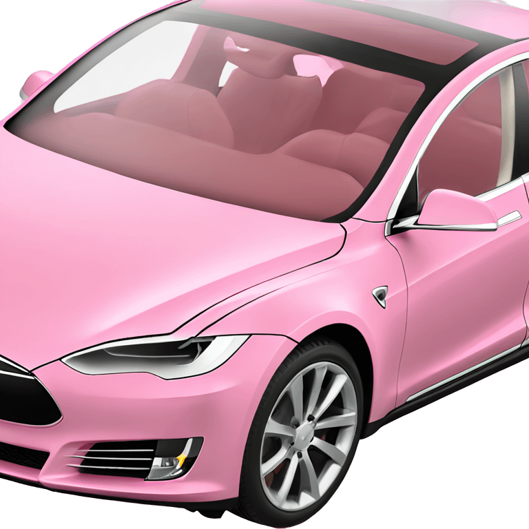 Pink Tesla model s emoji