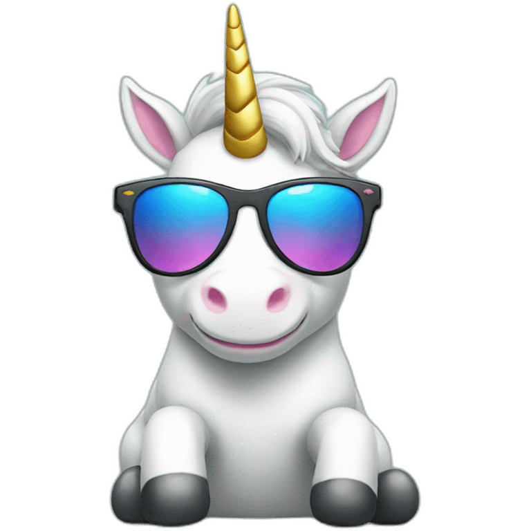 cute Unicorn wearing sunglasses emoji