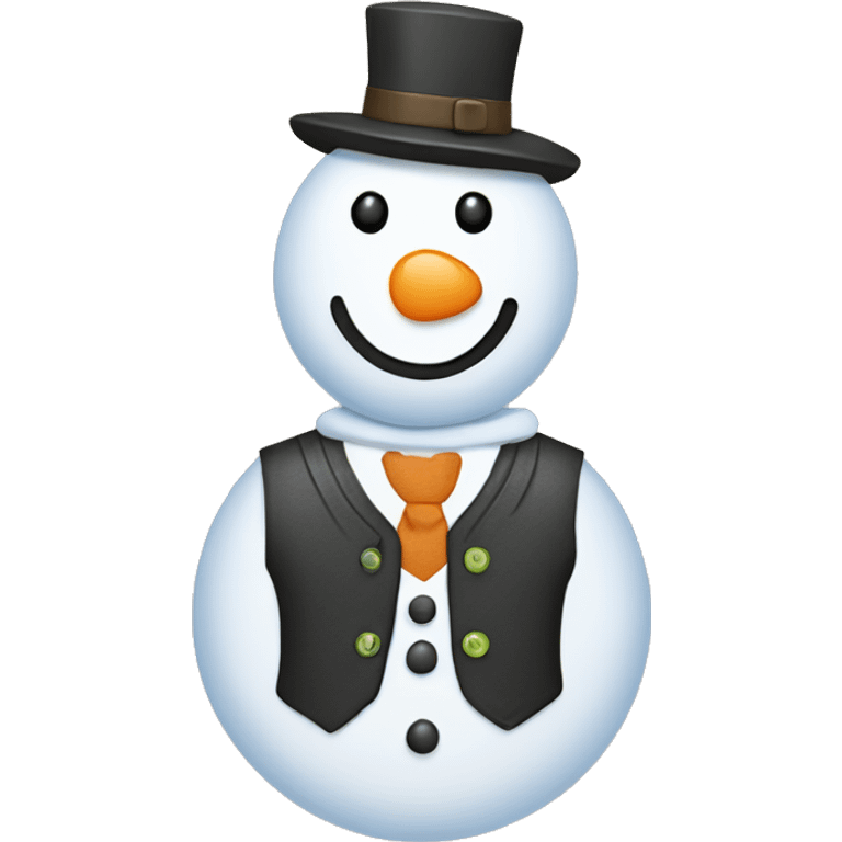 snowman with vest, light bulb buttons emoji