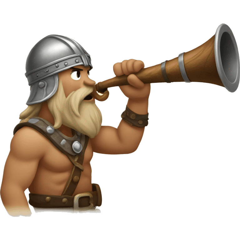 Viking blowing a horn. emoji