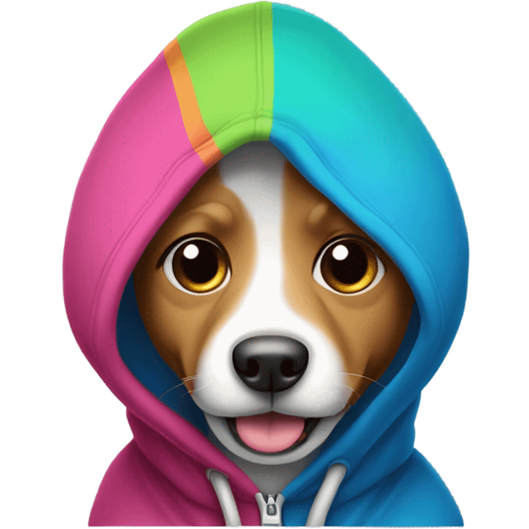 Dog wearing a hoodie emoji