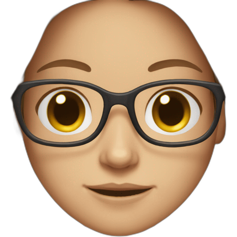 A white Girl with glasses,Brown long hair emoji