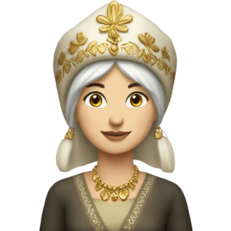 Russian woman wearing traditional russian clothing emoji