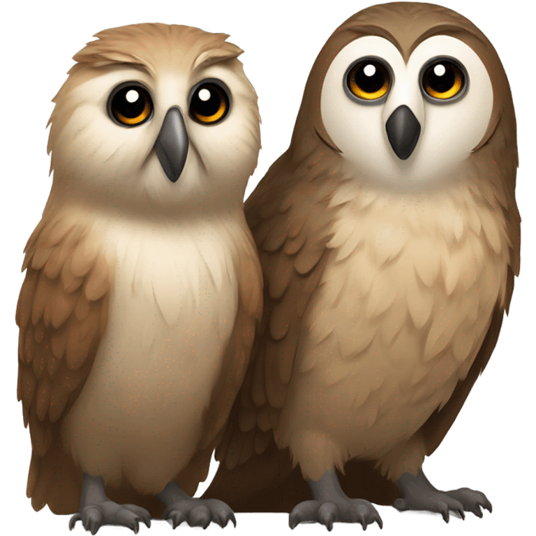 Owl love with a marmot emoji