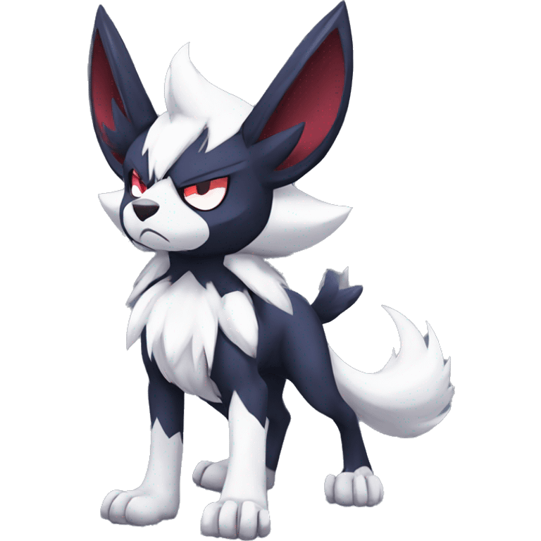 Edgy Cool Anthro Absol-Lycanroc Midnight Form-Pokémon Full Body emoji