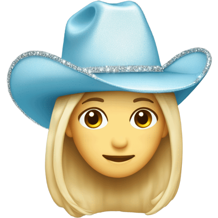 light blue cowgirl hat with sparkles without person emoji