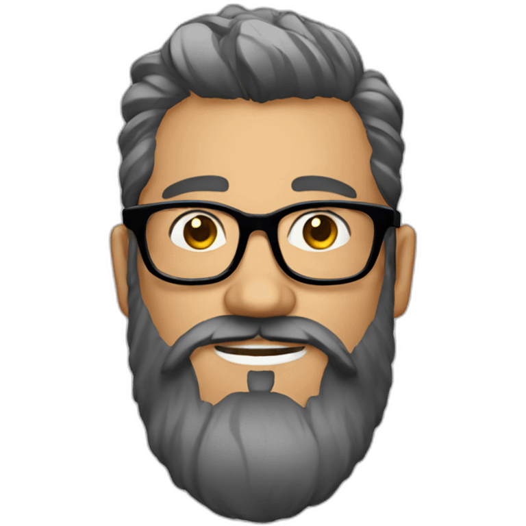 Tattooed bearded man with glasses emoji