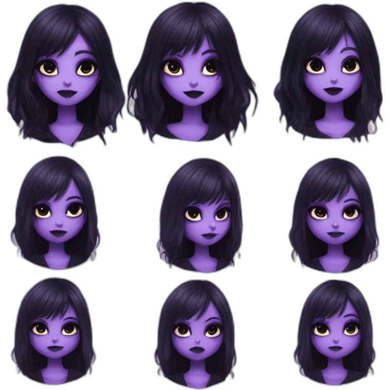 Elissabat -with bangs -long-hair-dark-plumpurple-and-black-vampire-goth-makeup-pinkeyes-romanticgothcloses-bat emoji