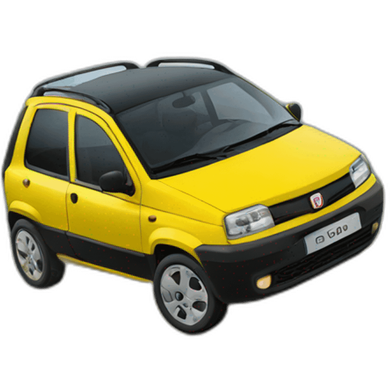 Yellow fiat panda climbing emoji