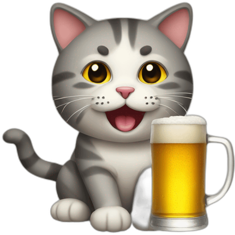 drinking beer cat emoji