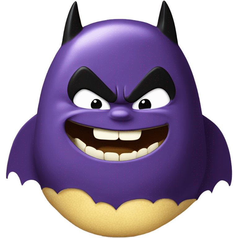 Fat Batman eating eggplant emoji  emoji