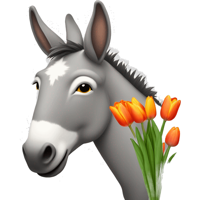 donkey with tulipe emoji