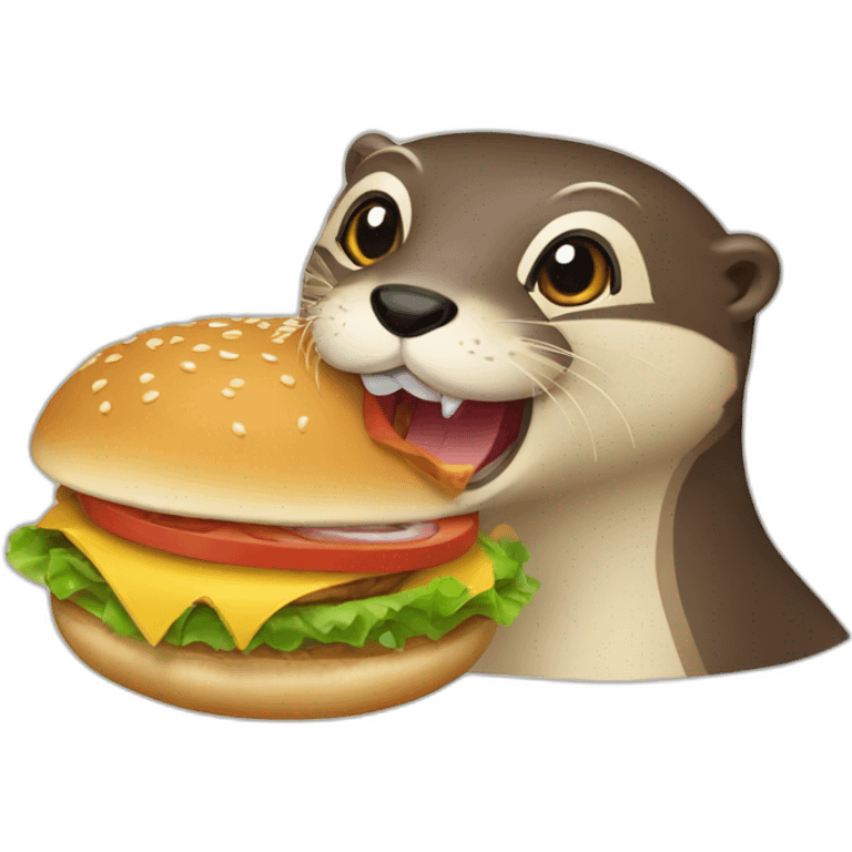 loutre qui mange un hamburger emoji