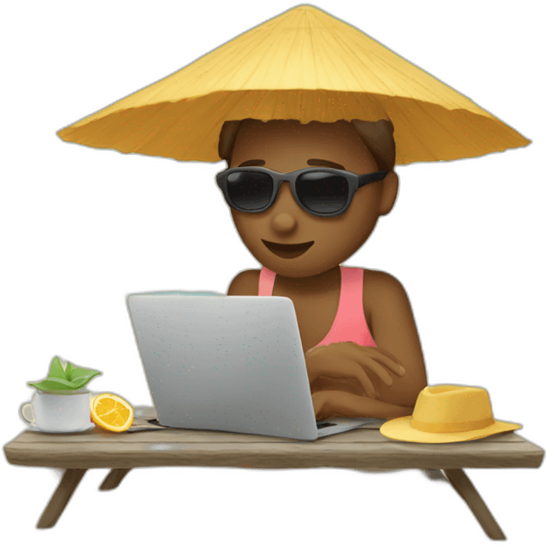 digital-nomad-working-at-beach emoji