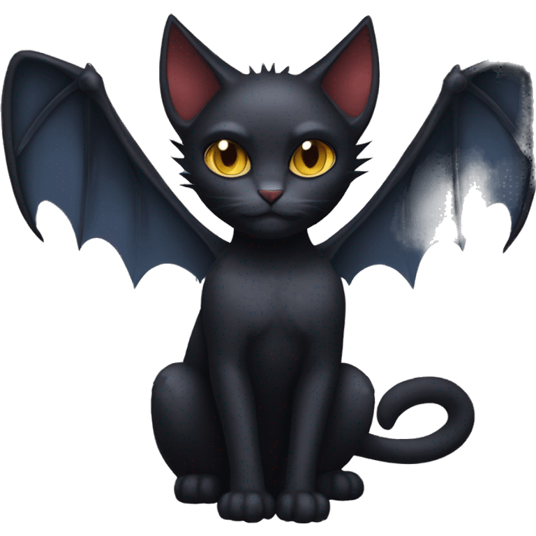 Black-Vampire-Batty-Cat-Fakémon-Cat With Bat-wings as ears  emoji