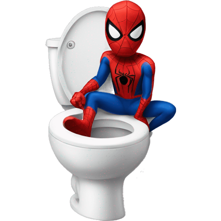 spiderman sitting on toilet emoji