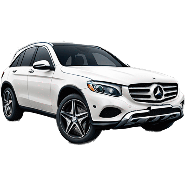 White Mercedes Benz glc 300 emoji